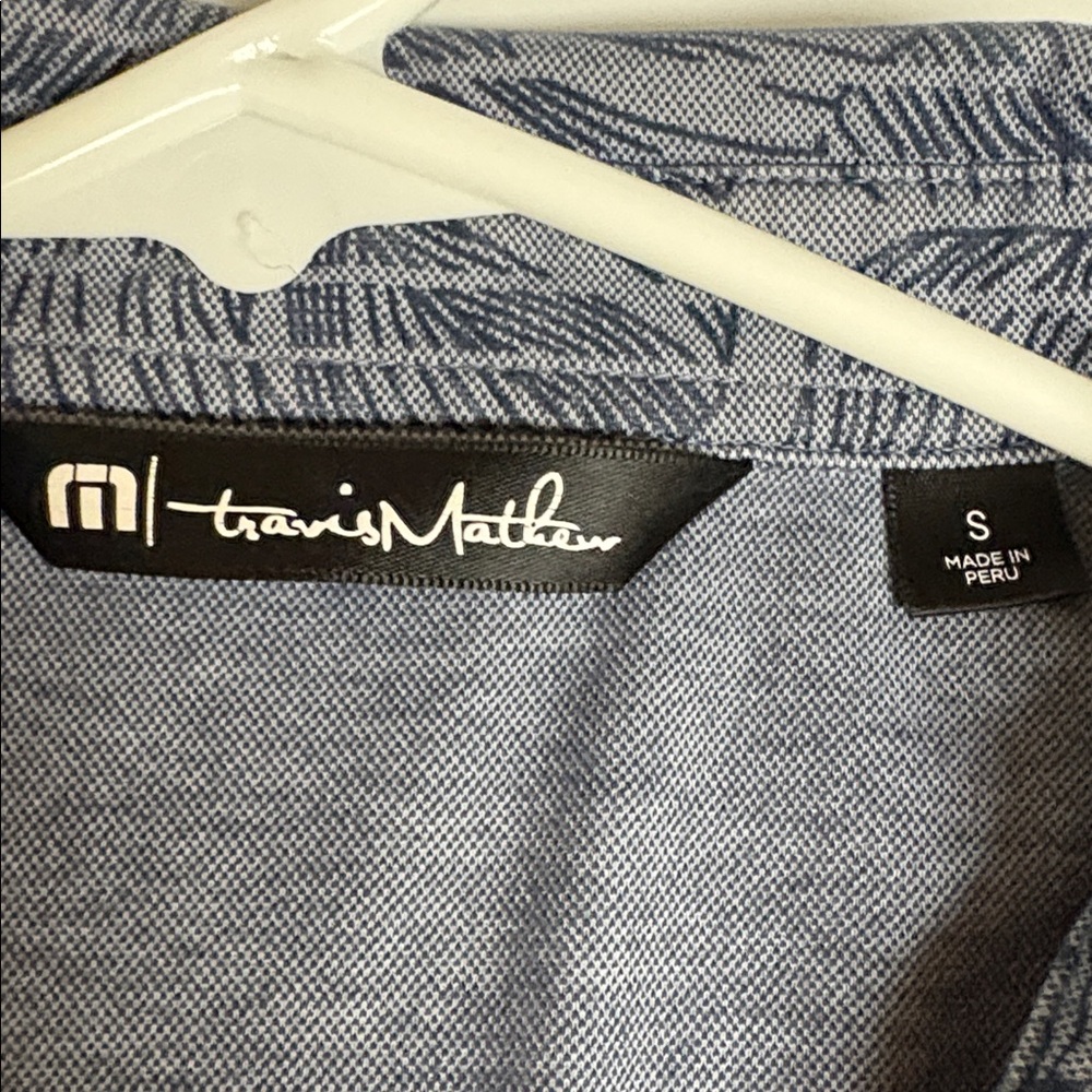 Travis Mathew Navy Leaf Print Polo - Picture 3 of 5
